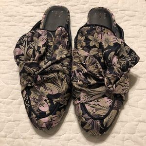 A New Day navy brocade mules - 11B